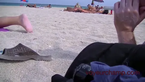 Amazing hot milf showing of at beach, voyeur exhib Part 14