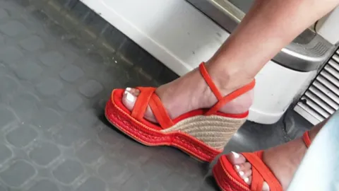 Blond MILF, Hot Legs In Wedges High Heels (pt2) Part 62