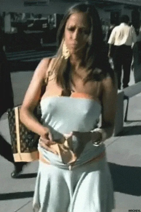 Braless girls, showing off their boobs