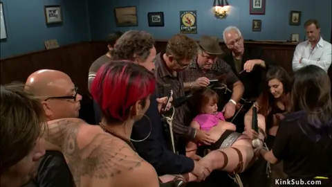 Busty bound slut public banged Part 7