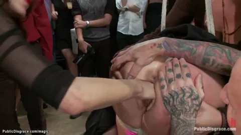 Busty sub spanked and fucked in public Part 6