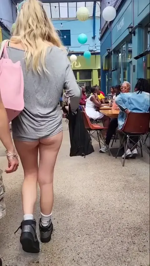 candid blonde retard walking tight shorts FAT ASS Part 4