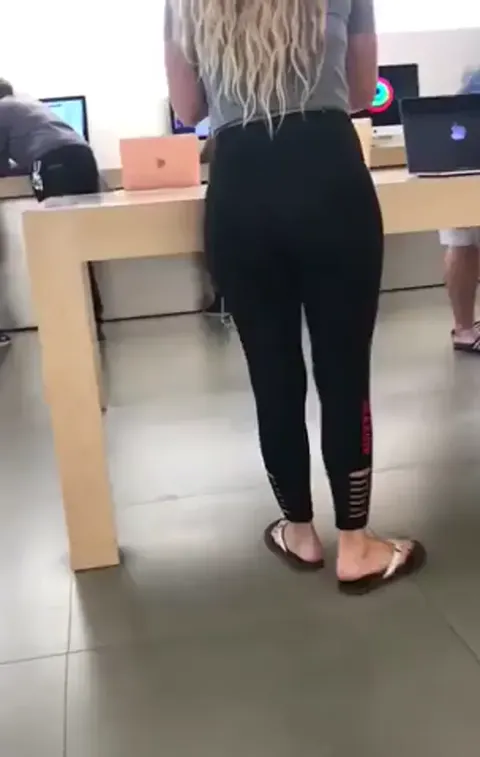 Candid Leggings Blonde Girl Part 1