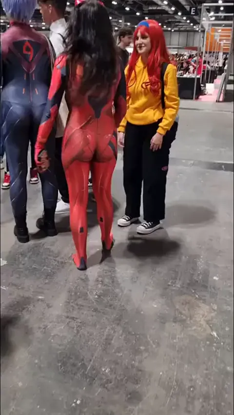 Cute Hot Asuka Cosplay Candid Creepshot Ass Part 1