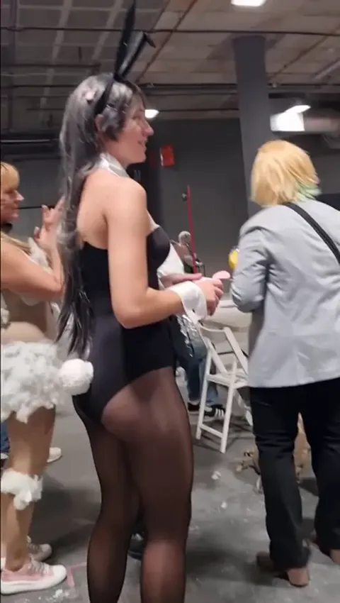 Cute Hot Bunny Girl Cosplay Candid Creepshot Ass Part 2