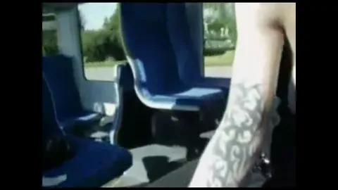 Cute tattooed teen blows and swallows in a train Part 5