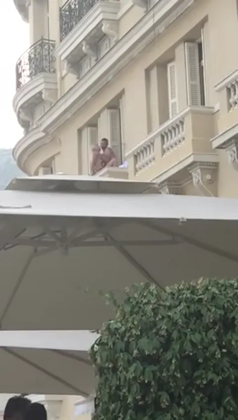 Euro Couple Fuck Like Rabbits on Public Balcony Part 3