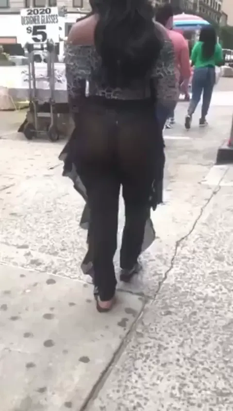 Fat ass latina in see thru pants candid Part 1