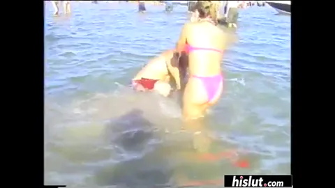Fit chicks go crazy at the beach Part 54