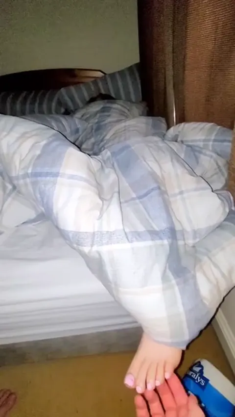 Friend's gf risky sleep feet tickle 2 (wakes up!) Part 2