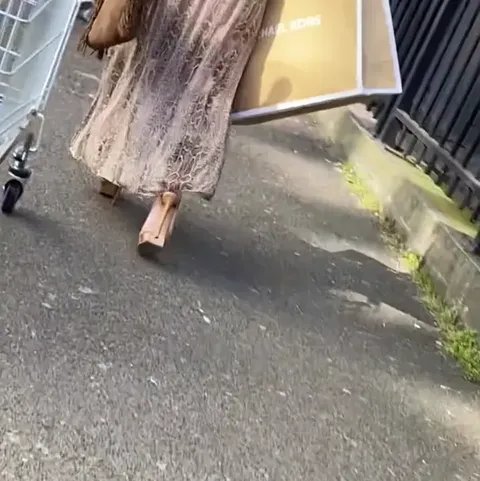 Hot brunette in platform heels Part 5