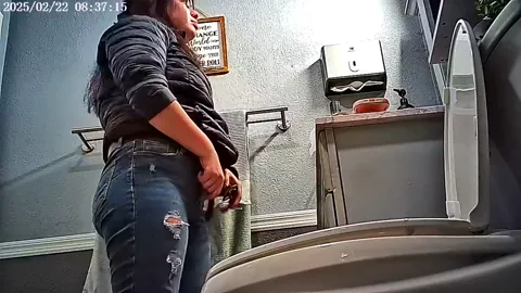 Juicy Latina Ass Bathroom Voyeur Part 13