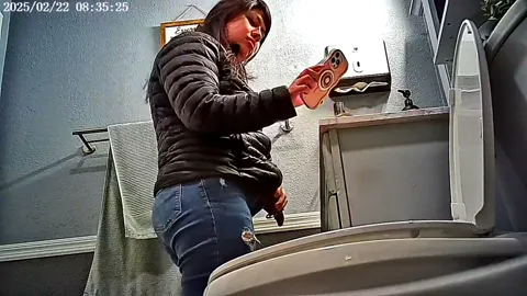 Juicy Latina Ass Bathroom Voyeur Part 2