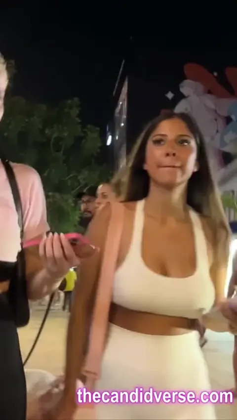Latina with HUGE BOOBS CLEAVAGE WALKING AND SHOWIN Part 4