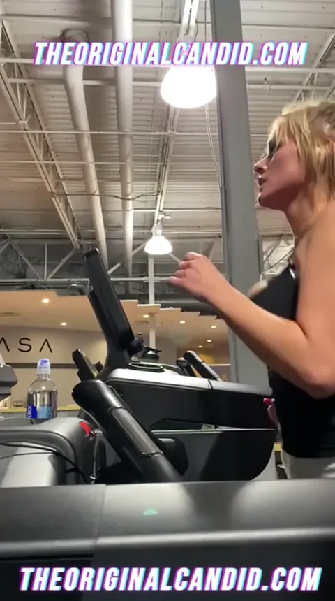 MILF bouncy tits running on the treadmill Part 2