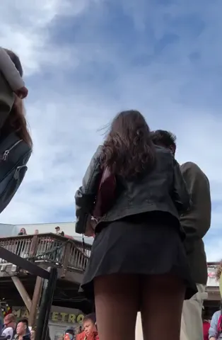 Quick Upskirt Indian Slut with Boyfriend Part 1