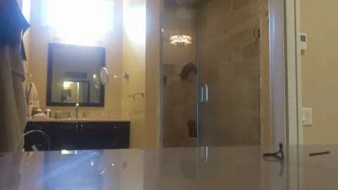 Sister home for winter break caught showering Part 10