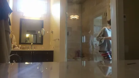 Sister home for winter break caught showering Part 4