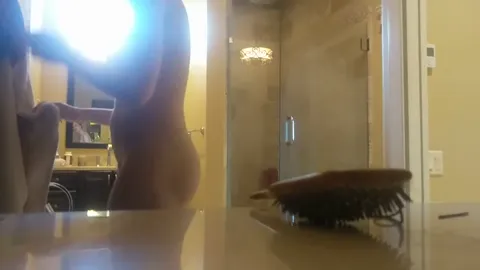 Sister home for winter break caught showering Part 41