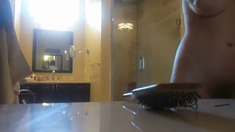 Sister home for winter break caught showering Part 43