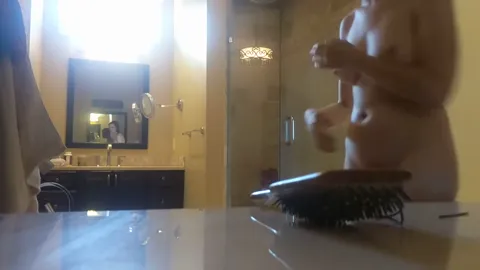 Sister home for winter break caught showering Part 46