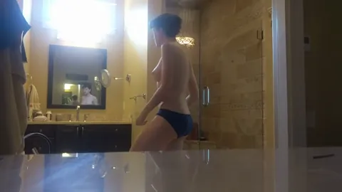 Sister home for winter break caught showering Part 5