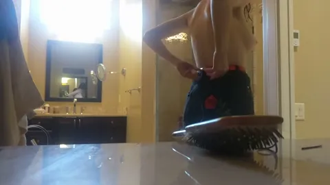 Sister home for winter break caught showering Part 52