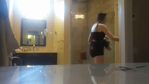 Sister home for winter break caught showering Part 57