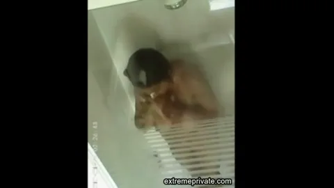 Stepmom soaps her big tits in the shower Part 46