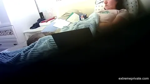 Stepmom watching porn and masturbating (hidden cam Part 11