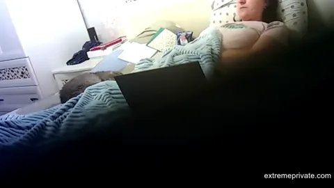 Stepmom watching porn and masturbating (hidden cam Part 14