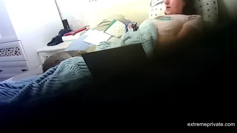 Stepmom watching porn and masturbating (hidden cam Part 21