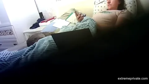 Stepmom watching porn and masturbating (hidden cam Part 28