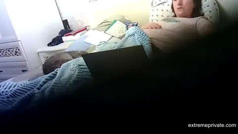 Stepmom watching porn and masturbating (hidden cam Part 37