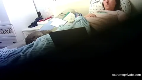 Stepmom watching porn and masturbating (hidden cam Part 41
