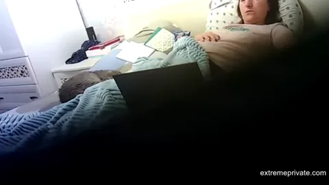 Stepmom watching porn and masturbating (hidden cam Part 45