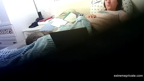 Stepmom watching porn and masturbating (hidden cam Part 46