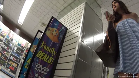 UP- Braless Brunette in Blue Dress Part 7