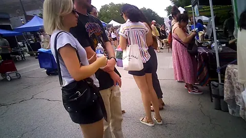 Upskirt - Cute Little Blonde Bitch Black panties Part 1