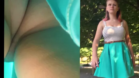 Upskirt of Pantiless Teen in Park Part 5