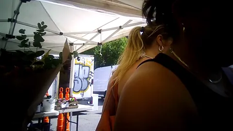 Upskirt Sweet Ass & Panties Up Her Pink Dress Part 1