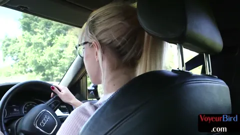 Voyeur babe teases BF outdoor by car Part 2